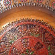 34 см. Голяма старинна чиния за стена дърворезба уникална/Германия , снимка 5 - Други ценни предмети - 16367338