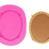 Малка заоблена фото рамка силиконов молд за фондан украса торта декорация мъфини шоколад, снимка 1 - Форми - 24934772