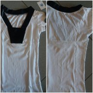 Дамски блузи рипс бяла рипс с кожа, снимка 4 - Тениски - 16286361