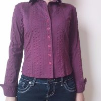 дамска риза в цвят бордо, снимка 1 - Ризи - 19063417