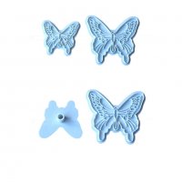 3д 2 пеперуди пеперуда релеф текстурни пластмасови форми резци резец форма печат украса торта сладки, снимка 3 - Форми - 12467563