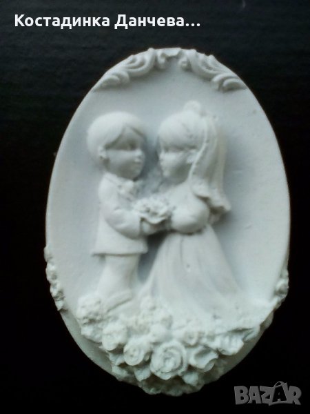 Гипсови фигурки подаръци за гости младоженци , снимка 1