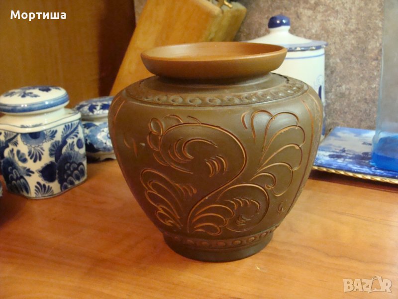 Прекрасна ръчно изработена керамична ваза, снимка 1