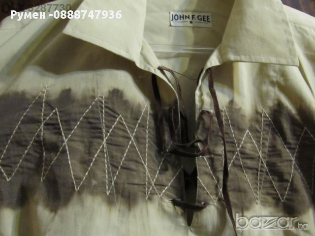 мъжка риза JohnF.Gee, USA, американска, каубой, размер, L, снимка 2 - Ризи - 11480020