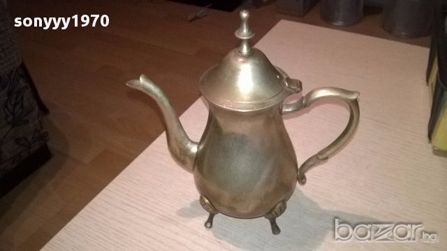 Ретро чаиник с капак-21х20х11см-внос швеицария, снимка 3 - Антикварни и старинни предмети - 17872194