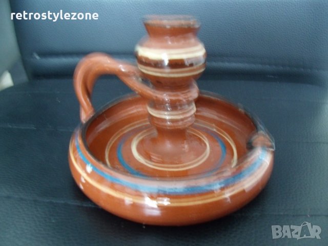 № 809 стар керамичен свещник - пепелник  - соц.период