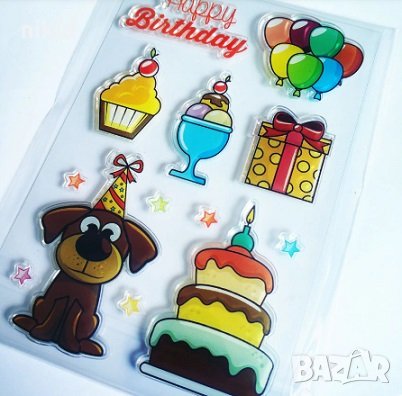 Куче парти рожден ден силиконов гумен печат декор украса бисквитки фондан Scrapbooking