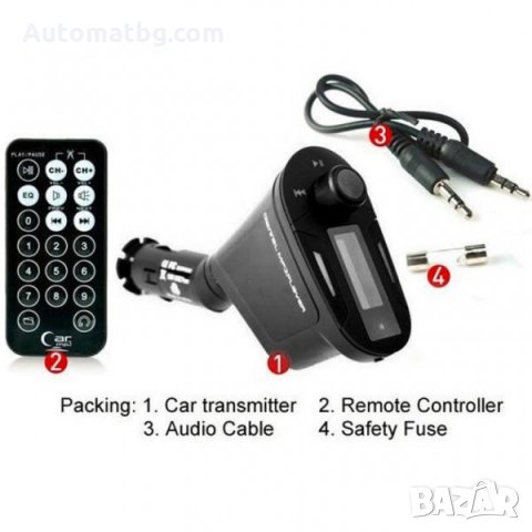 FM Трансмитер LCD CAR MUSIC MP3 PLAYER MODULATOR HANDSFREE BLUETOOTH CAR KIT, снимка 3 - Аудиосистеми - 24073303