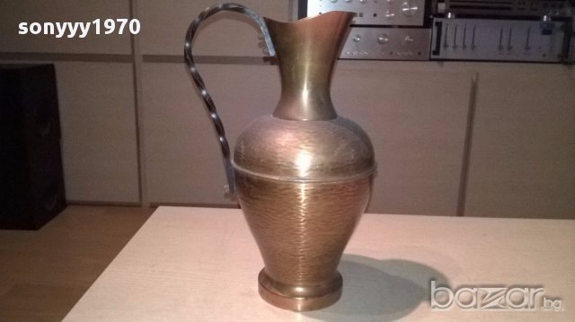 Ретро кана-мед/месинг/ковано желязо-33х22х17см-внос швеицария, снимка 7 - Антикварни и старинни предмети - 17560387