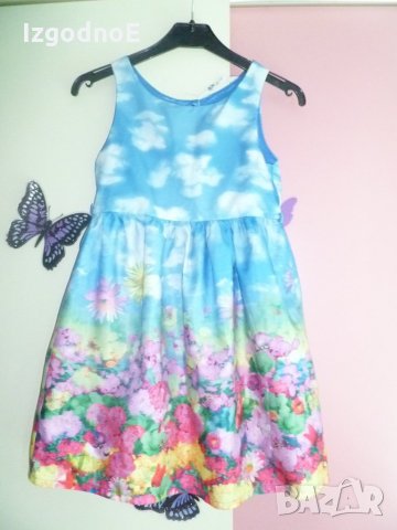 5-6г. H&M Красива рокля на цветя в много свежи цветове, снимка 3 - Детски рокли и поли - 26080236