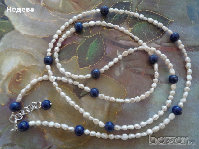 колие от  перли и сребро, снимка 3 - Колиета, медальони, синджири - 11534944