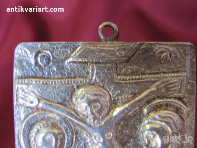 Стара Метална Мини Икона авторска маркирана, снимка 3 - Други - 25689132