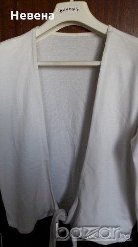 Бяла лятна жилетка без копчета със завързване S-М, снимка 2 - Жилетки - 18640235
