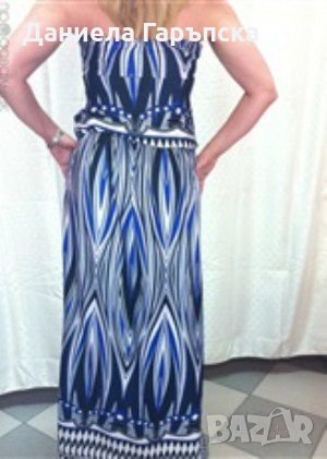Дълга синя рокля, снимка 2 - Рокли - 21506577