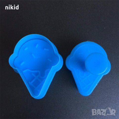 Сладолед пластмасов резец форма с релеф и бутало украса сладки торта фондан и др