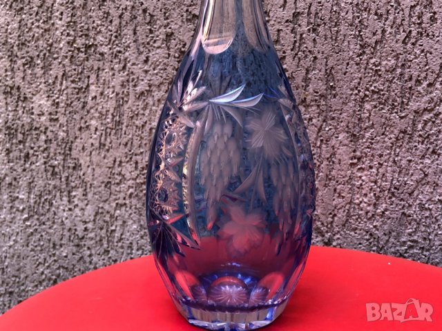 Масивна кристална бутилка-гарафа за алкохол, снимка 2 - Сервизи - 18631217