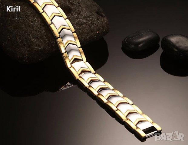  Магнитна гривна за регулиране на високо кръвно от неръждаема стомана ТИТАНОВА , снимка 6 - Гривни - 23626728