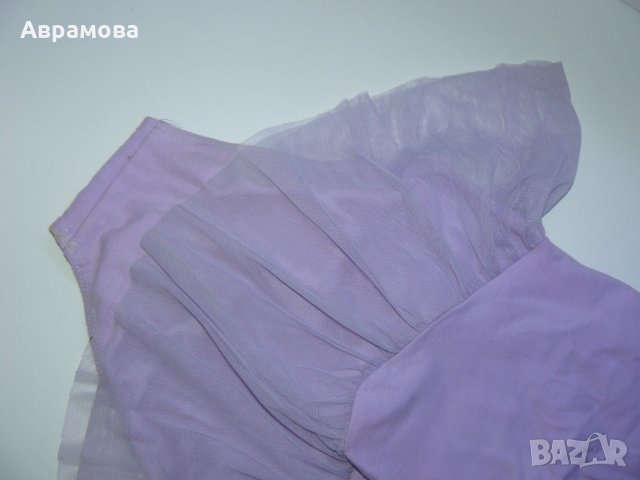 Трико бледо лилаво, къс ръкав, с пришита поличка от тюл - 32 размер, 8-10години, снимка 8 - Детски рокли и поли - 22795522