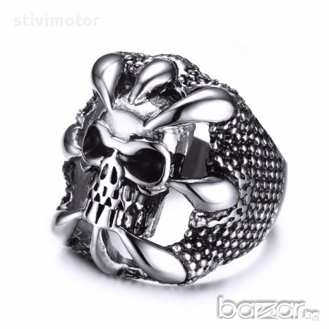 пръстен стомана череп и нокти