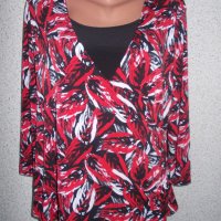 Блуза в червено с черно боди L, XL размер, снимка 1 - Блузи с дълъг ръкав и пуловери - 19063948