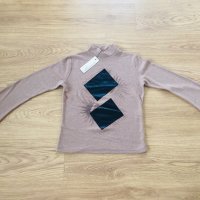 Блуза с кожени мотиви, снимка 1 - Блузи с дълъг ръкав и пуловери - 23858529