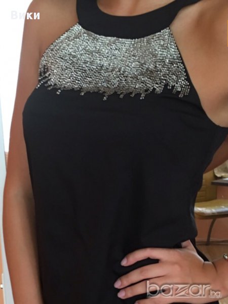 Страхотен черен потник с мъниста, снимка 1