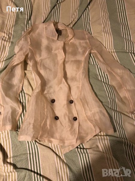 Frankie Morello Екстравагантно златисто прозрачно сако, снимка 1