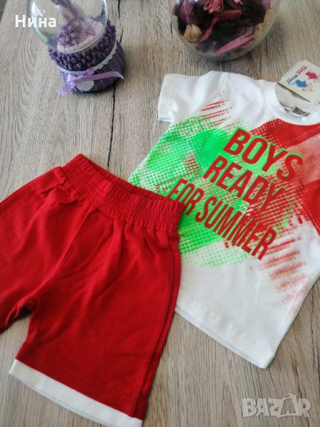 Бебешки комплект в червено , снимка 1