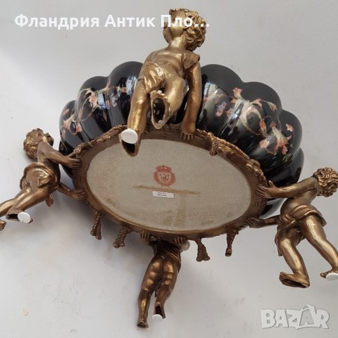 Черна фруктиера порцелан и бронз, снимка 6 - Декорация за дома - 21847412