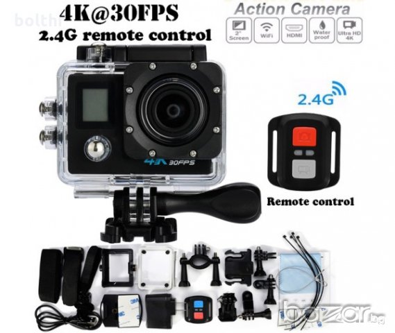 Екшън камера GoPlus 4K50, 4K Ultra HD, 2 инчов дисплей, 170° лещи, Водоустойчив, WiFI, Дистанционно,, снимка 1