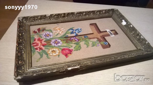 Картина гоблен 43/28см-златиста рамка без стъкло, снимка 9 - Гоблени - 13835130