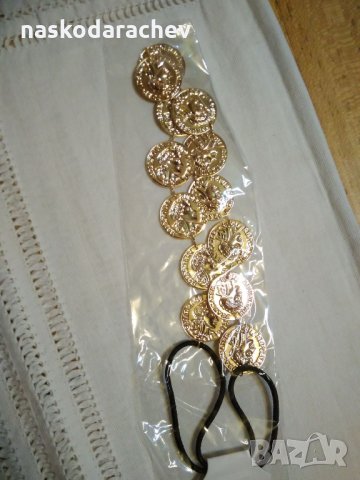 Етно диадема накит за глава с пендари златни и сребърни (имитация), снимка 8 - Колиета, медальони, синджири - 23263029