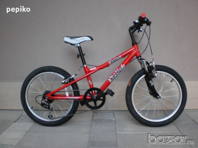 Продавам колела внос от Германия  МТВ детски алуминиев велосипед DAWES RED TAIL 20 цола преден аморт