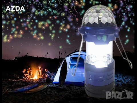 Led къмпинг лампа фенер с диско топка 3 в 1, снимка 5 - Лед осветление - 23206390
