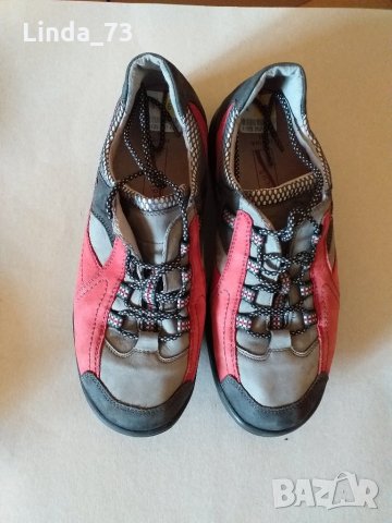 Дам.обувки/маратонки-/ест.кожа/-"JANINA"-№39-цвят-черно+червено. Закупени от Германия., снимка 1 - Дамски ежедневни обувки - 24927287