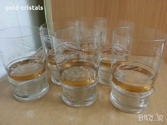  руски чаши гравирани с златен кант