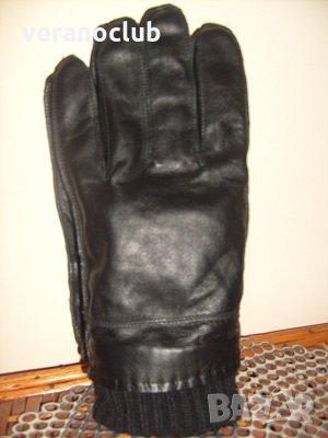 Мъжки кожени ръкавици Черен Класик