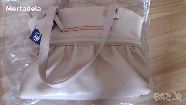  Дамска чанта естествена кожа нова цвят пудра, снимка 3 - Чанти - 21550232