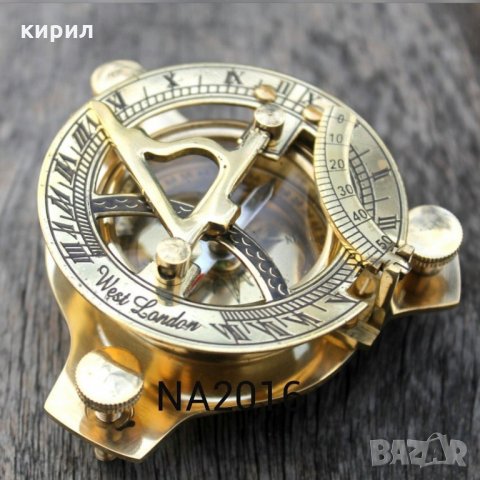 МЕСИНГОВ КОМПАС СЪС СЛЪНЧЕВ ЧАСОВНИК, снимка 3 - Други - 21689099