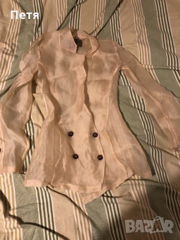 Frankie Morello Екстравагантно златисто прозрачно сако, снимка 1