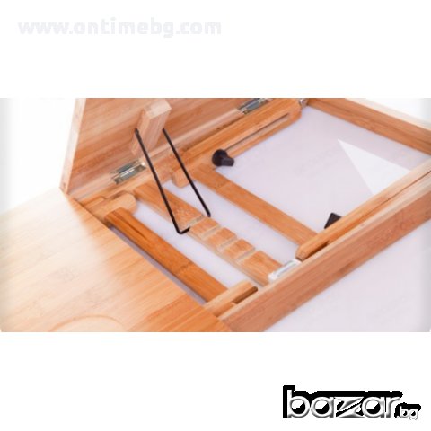 Бамбукова масичка за лаптоп с охладител, снимка 6 - Лаптоп аксесоари - 10225310