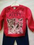 Мека блузка и панталонче с картинка коте, снимка 1 - Детски Блузи и туники - 23528908