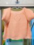 Прекрасна блуза-кроп кайсиев цвят, снимка 5