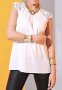 Бяла блуза с плетена дантела Sense, снимка 1 - Корсети, бюстиета, топове - 17440011