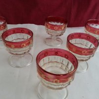  кристални чаши италия с позлата, снимка 1 - Антикварни и старинни предмети - 19846396