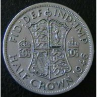 ½ крона 1948, Великобритания, снимка 1 - Нумизматика и бонистика - 15846493
