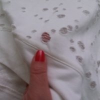 Бяла "накъсана" блуза с удължен гръб, снимка 3 - Блузи с дълъг ръкав и пуловери - 23745860