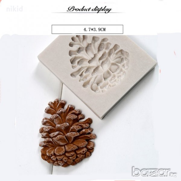 Мини шишарка силиконов молд форма  декор украса торта фондан шоколад и др., снимка 1