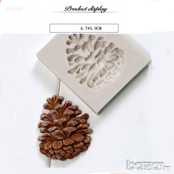 Мини шишарка силиконов молд форма  декор украса торта фондан шоколад и др., снимка 1