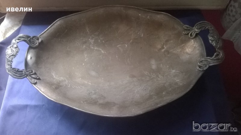 посребрена бронзова фруктиера арт деко, снимка 1